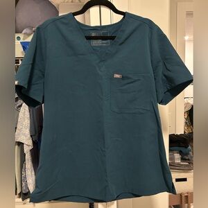 Figs Catarina one-pocket Caribbean blue scrub top